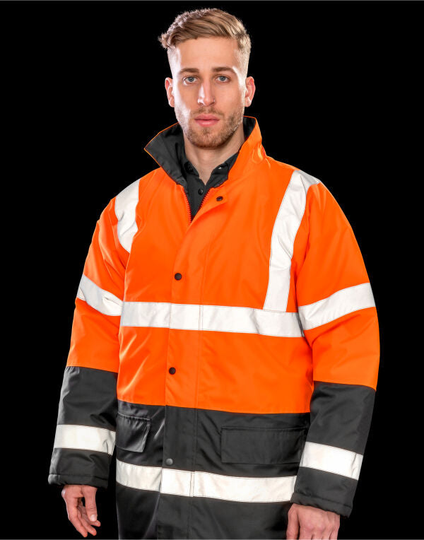 Motorway 2-Tone Safety Coat/ Safe-Guard by Result